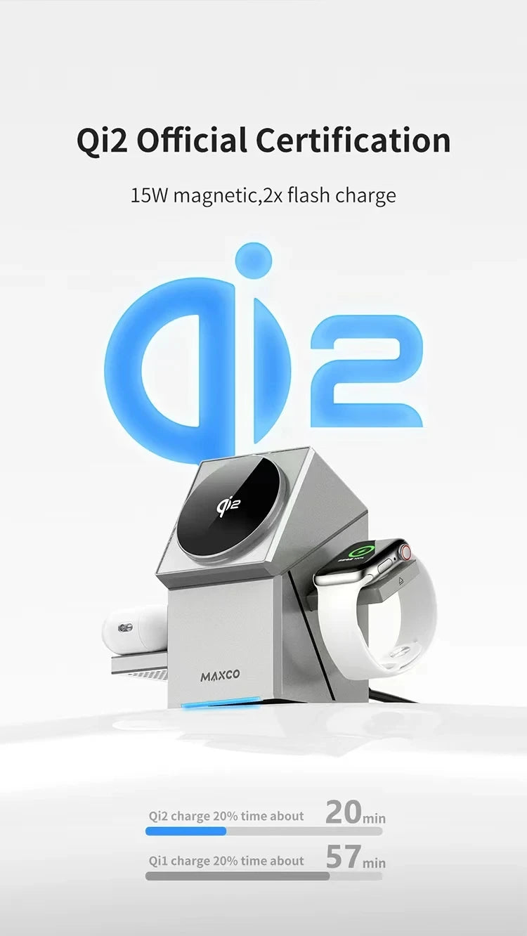 Qi2 3-in-1 Magnetic Wireless Charger Dock