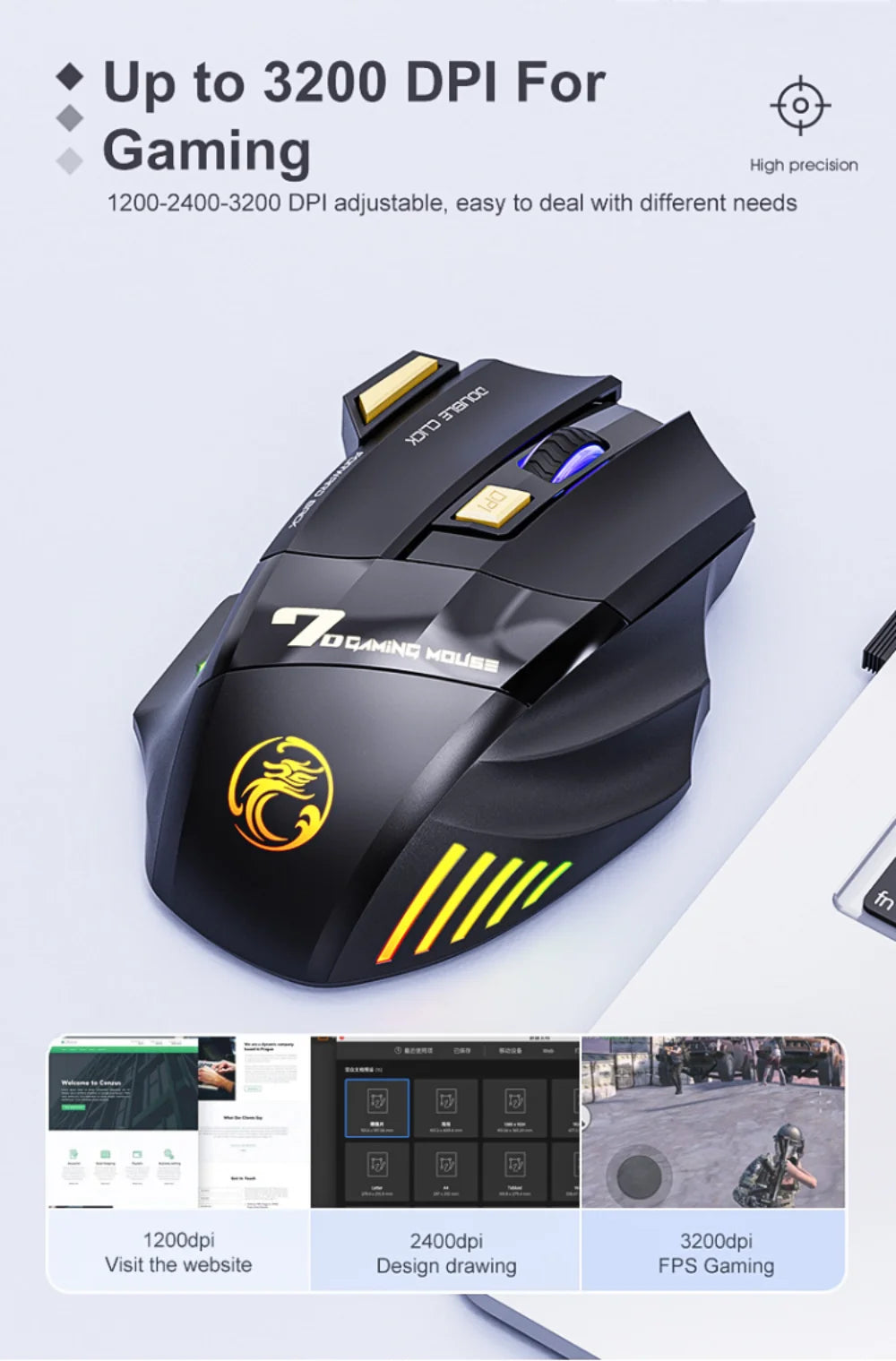 LEEDOAR GW – Dual Mode RGB Wireless Gaming Mouse