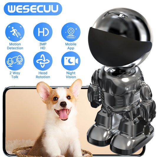 WESECUU 1080 HD Robot Camera WiFi 3MP Indoor Security Cam