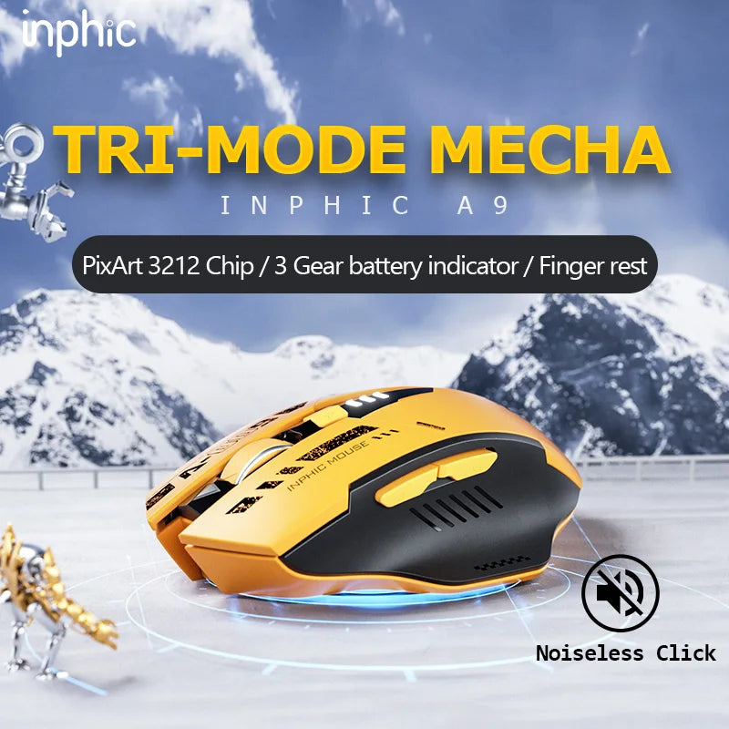 INPHIC A9 – RGB Tri-Mode Wireless Gaming Mouse