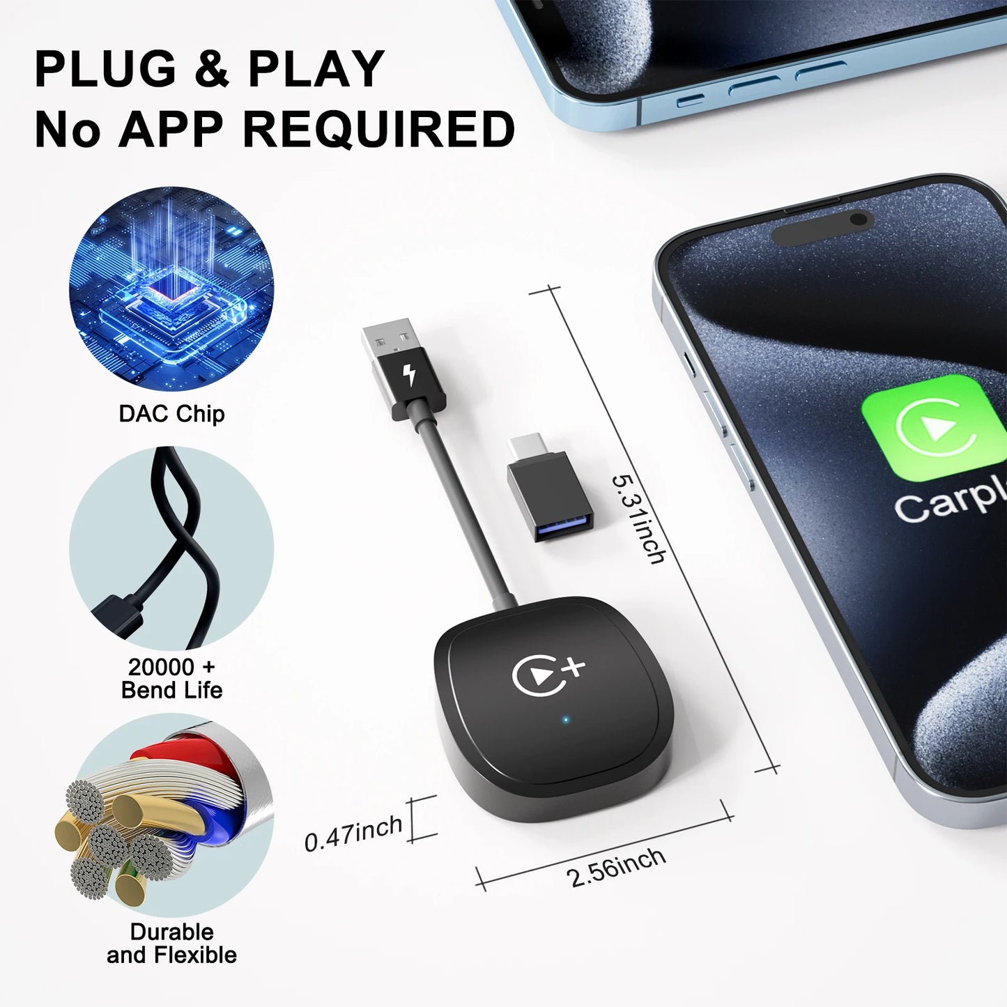 Wireless CarPlay Video Adapter – Netflix, YouTube & TikTok