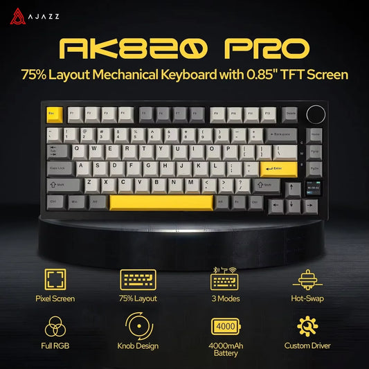 Ajazz AK820 Pro – RGB Wireless 75% Mechanical Keyboard