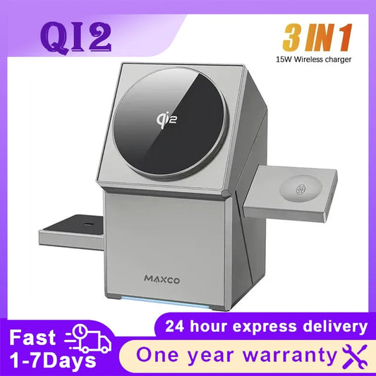Qi2 3-in-1 Magnetic Wireless Charger Dock